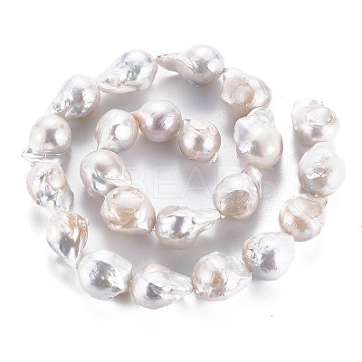 Natural Baroque Pearl Keshi Pearl Beads Strands PEAR-S019-05B-1