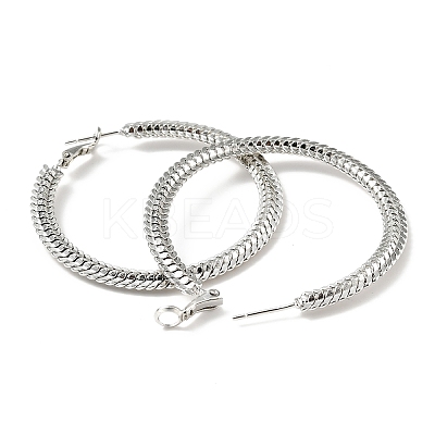 Brass Chain Wrap Big Hoop Earrings for Women EJEW-A070-04P-1