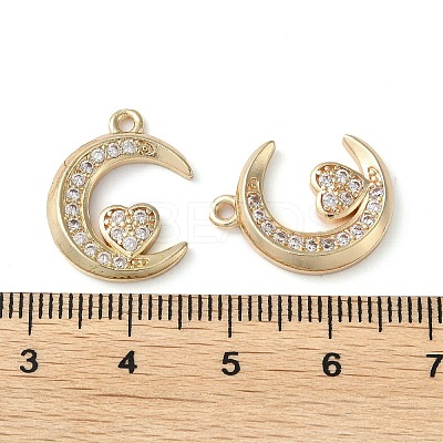 Rack Plating Brass with Cubic Zirconia Pendants KK-M269-12G-1