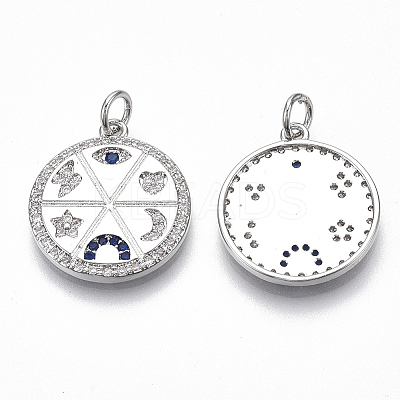 Brass Micro Pave Cubic Zirconia Pendants KK-S356-013P-NF-1