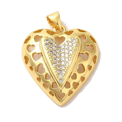 Mother's Day Brass Micro Pave Clear Cubic Zirconia Pendants FIND-Z041-20D-1