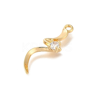 Brass Micro Pave Cubic Zirconia Pendants KK-M301-15G-1