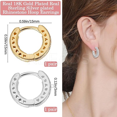 4Pcs 2 Colors Brass Hoop Earrings for Women EJEW-BBC0001-77A-1