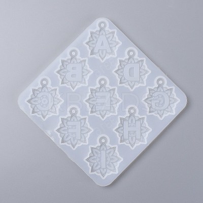 26 Letters & Ampersand Flower Pendant Silicone Mold DIY-O008-01-1