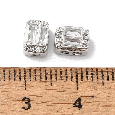 Brass Micro Pave Clear Cubic Zirconia Beads KK-G503-20P-1