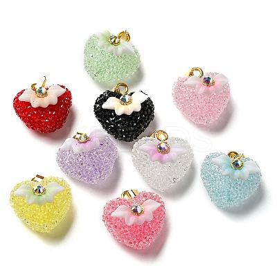 Druzy Resin Pendants RESI-G086-01G-1