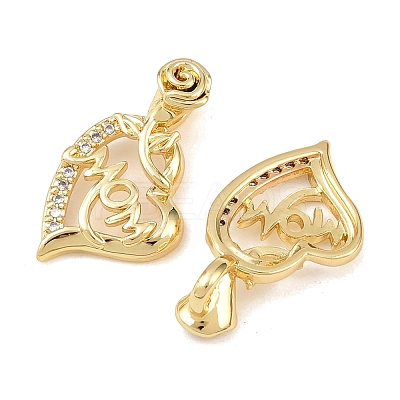 Mother's Day Brass Cubic Zirconia Pendants KK-L251-05G-1