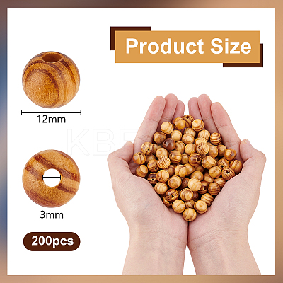 200Pcs Wood Beads WOOD-OC0003-68A-LF-1