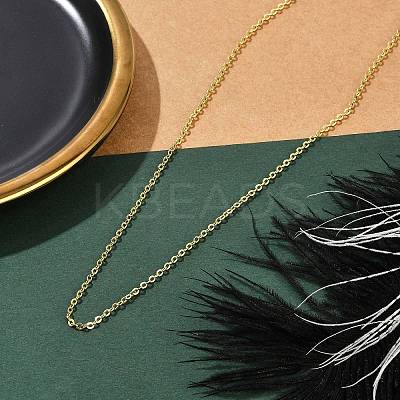 Rack Plating Brass Cable Chain Necklaces for Women NJEW-H049-03G-1
