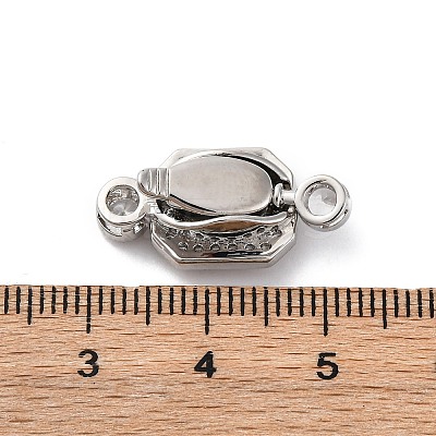 Brass Micro Pave Cubic Zirconia Box Clasps KK-P291-32P-1