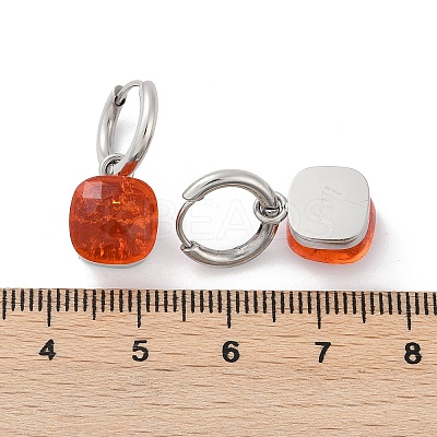 304 Stainless Steel Glass Hoop Earrings EJEW-Z089-30P-1
