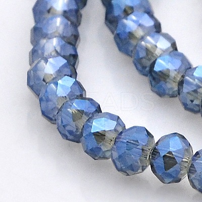 Full Rainbow Plated Faceted Rondelle Glass Beads Strands GLAA-A024C-FR03-1