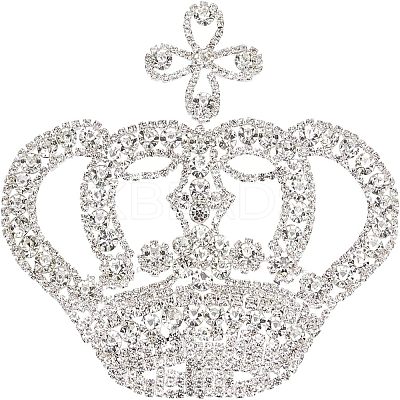 Crown Glass Rhinestone Patches DIY-WH0260-81A-1