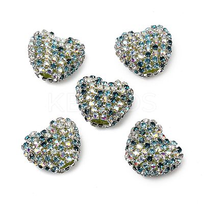 Sparkling Acrylic Heart Beads with Rhinestone Embellishment LS-OACR-NH0001-02A-03-1