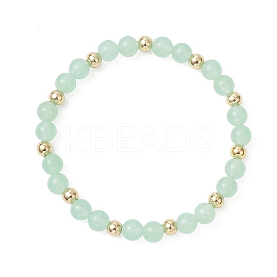 Natural & Dyed Malaysia Jade & 304 Stainless Steel Beads Stretch Bracelets for Women BJEW-JB13211-1