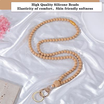Silicone Beaded ID Card Neck Straps NJEW-SW00025-02-1