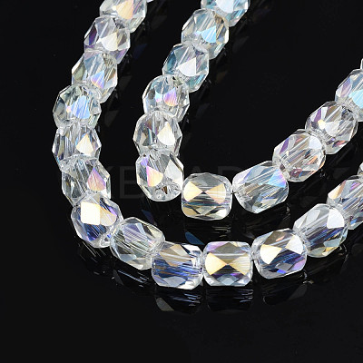 Electroplate Transparent Glass Beads Strands EGLA-N002-13-B06-1