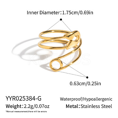 304 Stainless Steel Open Cuff Rings for Women BS6806-1-1