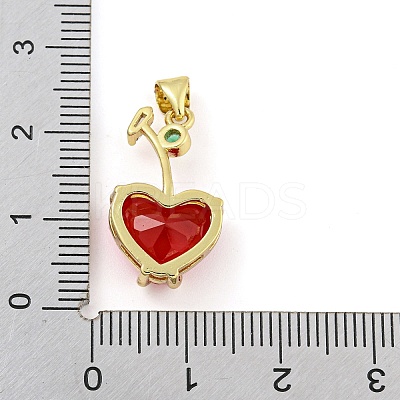 Rack Plating Brass Micro Pave Clear Cubic Zirconia Pendants X-ZIRC-L100-161G-03-1