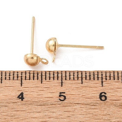 Brass Stud Earring Findings KK-G604-01G-01-1