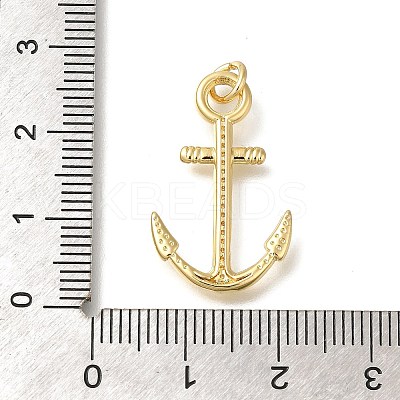 Rack Plating Brass Micro Pave Cubic Zirconia Pendants KK-Z086-61G-1