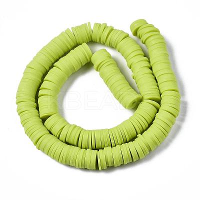 Flat Round Handmade Polymer Clay Beads CLAY-R067-10mm-10-1