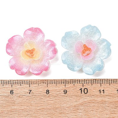 Opaque Resin & Glitter Powder Cabochons RE-CBA0EC6-08-1