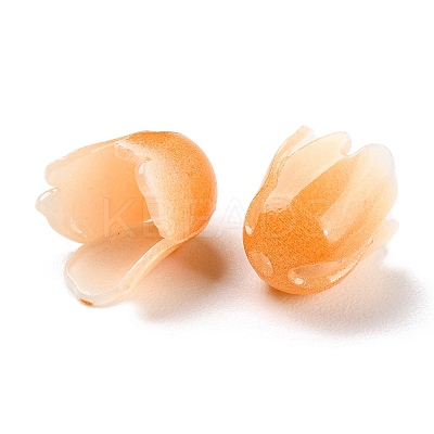 4-Petal Opaque Acrylic Bead Caps X-SACR-D007-08A-1
