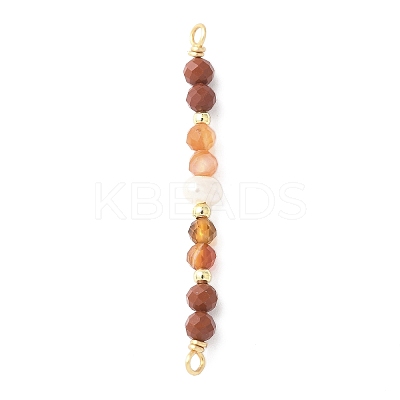 Faceted Round Natural Carnelian & Red Jasper & Potato Natural Cultured Freshwater Pearl Beaded Connector Charms PALLOY-JF03531-01-1