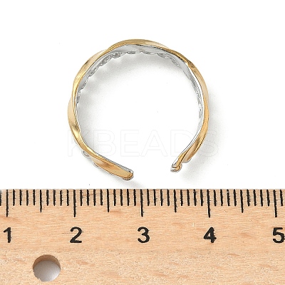 304 Stainless Steel Double Color Cuff Rings RJEW-S635-01GP-D-1