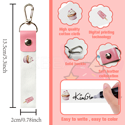 PU Leather & Cotton Name Marker Keychain AJEW-WH0514-030-1