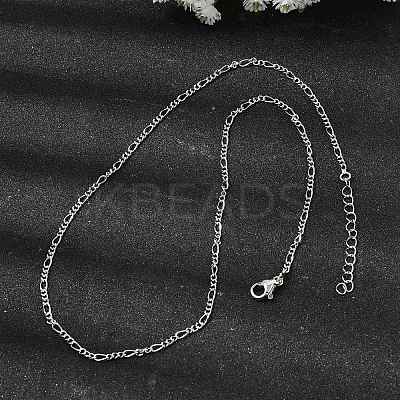 Brass Figaro Chain Necklaces for Women NJEW-B157-02P-1