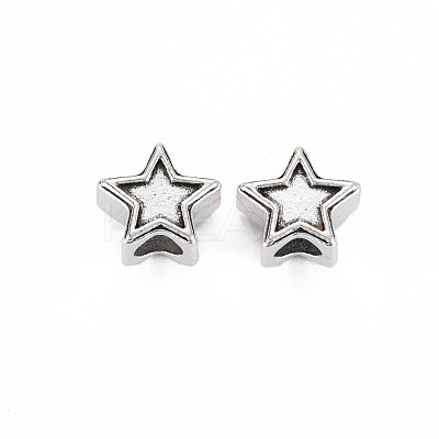 Tibetan Style Alloy European Beads Settings for Enamel TIBEB-N007-029-1