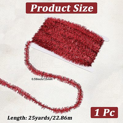 25 Yards Polyester Filigree Sparkle Tinsel Hanging Garland DIY-CY0001-97A-1