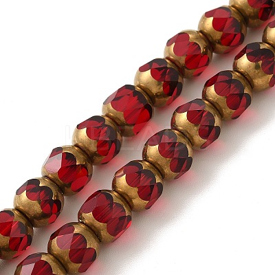 Transparent Electroplate Glass Beads Strands GLAA-G098-01D-1