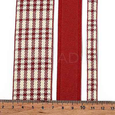 9 Yards 3 Styles Tartan Print Polyester Ribbon SRIB-C002-01G-1
