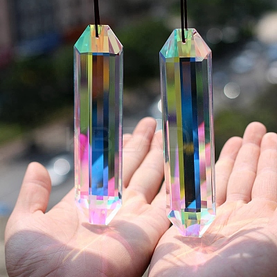 Glass Rectangle Pendant Decorations LS-PW-WG15366-01-1