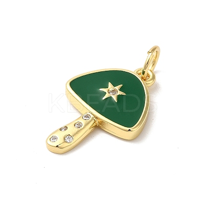 Autumn Theme Rack Plating Brass Cubic Zirconia Pendants KK-Z056-32G-01-1