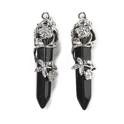 Natural Obsidian Big Pointed Pendants G-A172-16E-1