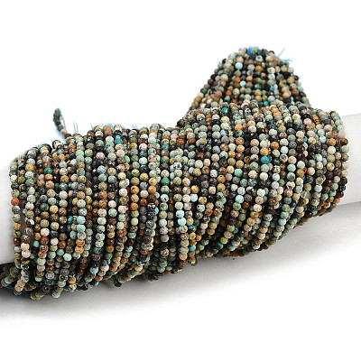 Natural HuBei Turquoise Beads Strands G-L628-B02-3mm-02-1