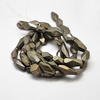 Natural Pyrite Nuggets Beads Strands G-F197-05-1