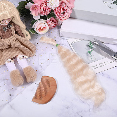 Artificial Wool Doll Wig Hair AJEW-WH0609-186C-1