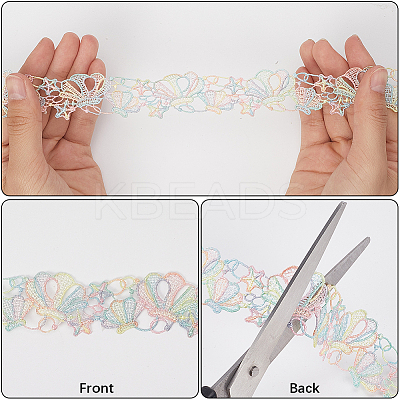 5 Yards Flower Polyester Lace Ribbon OCOR-GF0004-95D-1
