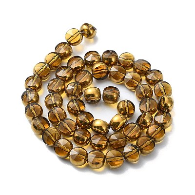 Half Plated Electroplate Transparent Glass Beads Strands EGLA-E060-02A-HP06-1