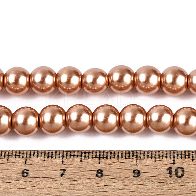 Baking Paint Pearlized Glass Pearl Round Bead Strands HY-Q330-8mm-50-1