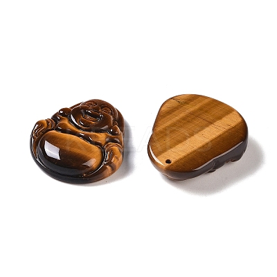 Natural Tiger Eye Carved Pendants G-I361-01A-1