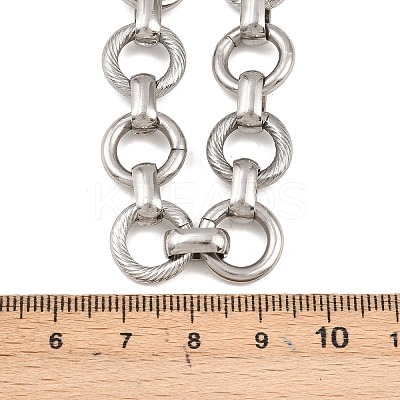 13MM 304 Stainless Steel Ring Link Chain Necklaces NJEW-Z105-03P-1
