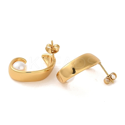 Ring 304 Stainless Steel Stud Earrings EJEW-U003-32G-1