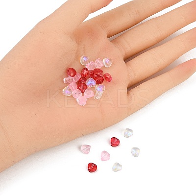 30Pcs 3 Colors Transparent Spray Painted Glass Beads GLAA-FP0001-34-1