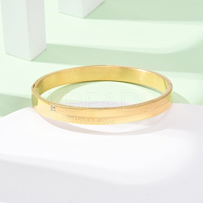 304 Stainless Steel Micro Pave Cubic Zirconia Bangles for Women BJEW-B161-02G-1